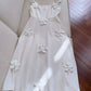 Simple A line Straps White Tea Lenghth Prom Dresses Simple Party Dress C1838