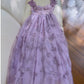 Elegant A Line Straps Sleeveless Lilac Lace Prom Dress Evening Dresses C1858