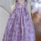Elegant A Line Straps Sleeveless Lilac Lace Prom Dress Evening Dresses C1858