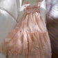 Elegant A Line Straps Sleeveless Blush Pink Lace Prom Dress Evening Dresses C1859