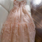 Elegant A Line Straps Sleeveless Blush Pink Lace Prom Dress Evening Dresses C1859
