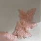 Elegant A Line Straps Sleeveless Blush Pink Lace Prom Dress Evening Dresses C1859
