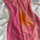 Robe de soirée élégante en mousseline de soie rose ombré avec perles et ligne A C1902