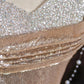 Robe de soirée longue élégante à paillettes et col en cœur style sirène avec perles C1931