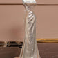 Robe de soirée longue élégante à paillettes et col en cœur style sirène avec perles C1931