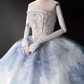 Robe de bal de conte de fées, décolleté sans bretelles, fleurs en Tulle, longues robes de mariée C197