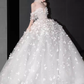 Robe de bal princesse hors de l'épaule Tulle fleurs longues robes de mariée C200