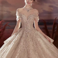 Robe de bal princesse à épaules dénudées et paillettes, robes de mariée longues C201