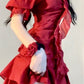 Cute A line Straps Ruffles Burgundy Homecoming Dress Short Birthday Outfits C2035