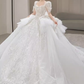 Princess Ball Gown Half Sleeves Lace Wedding Dresses C205