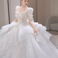 Princess Ball Gown Half Sleeves Lace Wedding Dresses C205