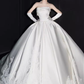 Elegant Ball Gown Strapless neckline Sleeveless Satin Wedding Dresses C209
