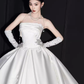 Elegant Ball Gown Strapless neckline Sleeveless Satin Wedding Dresses C209