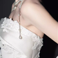 Elegant Ball Gown Strapless neckline Sleeveless Satin Wedding Dresses C209