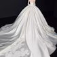 Elegant Ball Gown Strapless neckline Sleeveless Satin Wedding Dresses C209