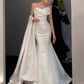 Robes de mariée longues en satin blanc sans bretelles sirène vintage C20