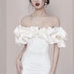 Robe de soirée courte en satin blanc sans bretelles et sexy pour 18e anniversaire C2184