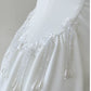 Simple A Line Straps White Satin Ankle Length Prom Dress Evening Dresses C2199