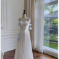 Pretty A Line Straps White Lace Prom Dress With Flowers Prom Dresses C2212