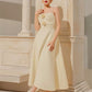 Modest A line Spaghetti Straps White Satin Ankle Length Prom Dress Formal Dresses C2224