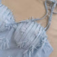 Modest Ball Gown Straps Lace Ruffles Light Sky Blue Length Prom Dress Formal Dresses CC2249