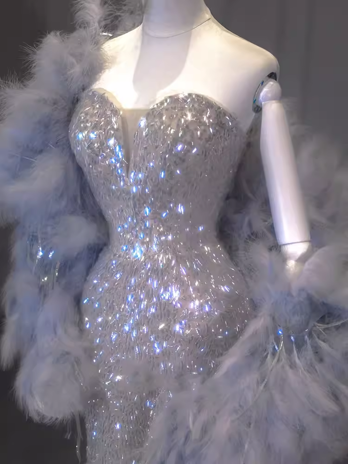 Sexy Sweetheart Sleeveless Mermaid Sequin Long Evening Prom Dresses Online, OLP698