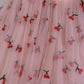 Modest A line Straps Pink Floral Prom Dress Formal Dresses CC2258