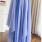 Modest A line Spaghetti Straps Blue Chiffon Prom Dress Formal Dresses C2266