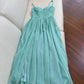 Modest A line Spaghetti Straps Green Chiffon Prom Dress Formal Dresses With Cape C2267