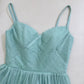 Modest A line Spaghetti Straps Green Chiffon Prom Dress Formal Dresses With Cape C2267