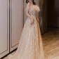 Sexy A Line Off The Shoulder Sequin Long Prom Dresses Birthday Outfits With Feather C229