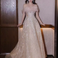 Sexy A Line Off The Shoulder Sequin Long Prom Dresses Birthday Outfits With Feather C229
