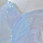 Sexy Mermaid Off The Shoulder Blue Long Prom Dresses Tulle Birthday Outfits C231