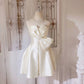 Simple A line Spaghetti Straps Ivory Mini Party Dress Short Homecoming Dresses C2339