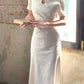 Pretty Sheath High Neckline Lace Prom Dresses C2376