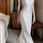 Robe de soirée sexy à paillettes et à col licou, jolie robe de bal longue C2391