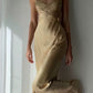 Pretty Mermaid Spaghetti Straps Champagne Long Prom Dresses Sexy Evening Dress C2394