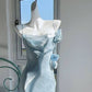 Pretty Mermaid Spaghetti Straps Light Sky Blue Long Prom Dresses Evening Dress C2399