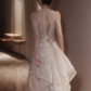 Sexy A Line High Neckline Sequin Long Prom Dresses Backless Birthday Outfits C239