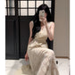 Robe de soirée élégante en dentelle avec décolleté en V et longueur cheville C2423