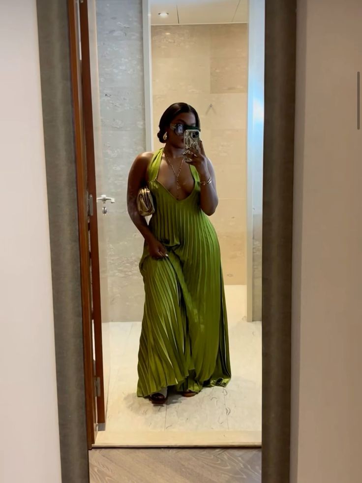 Robe de bal élégante en ligne A à volants et longueur au sol, verte, noire, pour fille, C2542