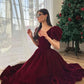 A-Line V-Neck Velour Homecoming Dresses Puff Short Sleeves Beads Elegant Prom Dresses Party Dress C2726