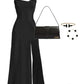 Elegant Sheath Spaghetti Straps Black Slit Long Prom Dresses Formal Dress C2752