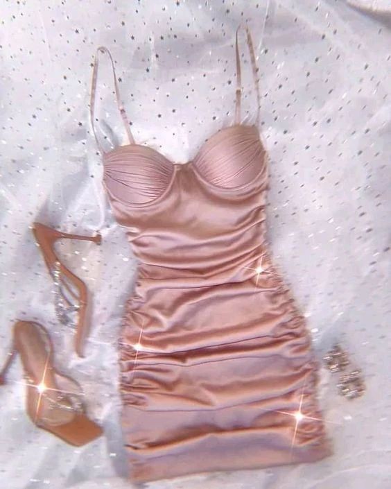 16th Birthday Sheath Pink Satin Short Homecoming Dresses Mini Party Dress C2762