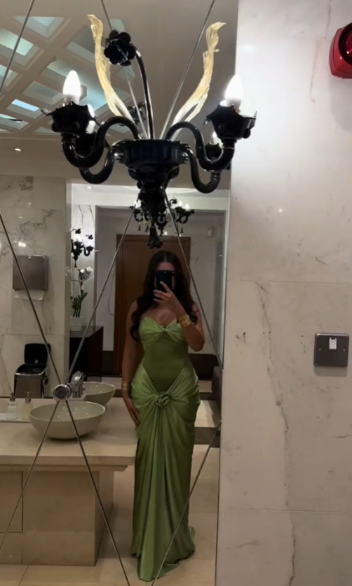 Modest Mermaid Sweetheart Sage Green Long Satin Prom Dresses Evening Dress C2843