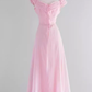 Vintage A line Pink Long Prom Dresses C28