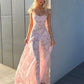 Pretty Mermaid Spaghetti Straps Light Pink Lace Prom Dresses Long Evening Dress C2926