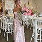 Pretty Mermaid Spaghetti Straps Light Pink Lace Prom Dresses Long Evening Dress C2926