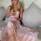 Pretty Mermaid Spaghetti Straps Light Pink Lace Prom Dresses Long Evening Dress C2926