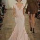 Pretty Mermaid V neckline Long Chiffon Prom Dresses Evening Dress C2939